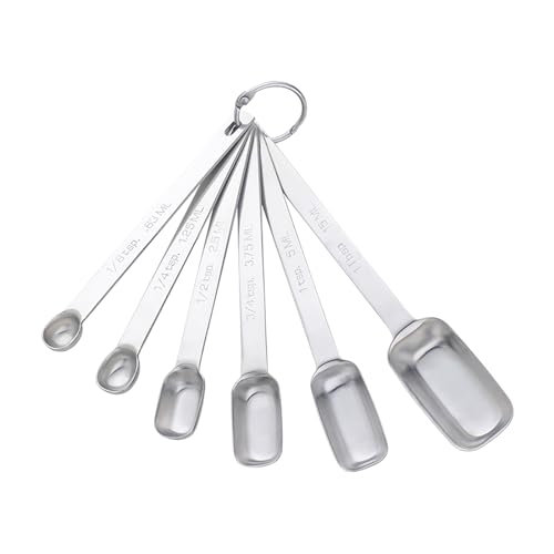 6PCS Measuring Spoons Set (6PCS Square Measuring Spoons / Silver)
