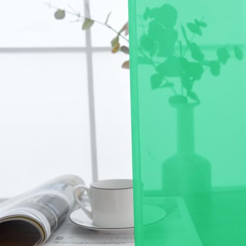Basic Rod Pocket Sheer Voile Window Curtain Panels Grass Green 1 Pair 2 Panels 52 Width 96 Inch Long for Kitchen Bedroom Children Living Room Yard（Grass Green (Grass Green / 52"W x 96"L (Pack of 2))