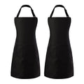 2 Pack Adjustable Bib Apron (Polyester-black)