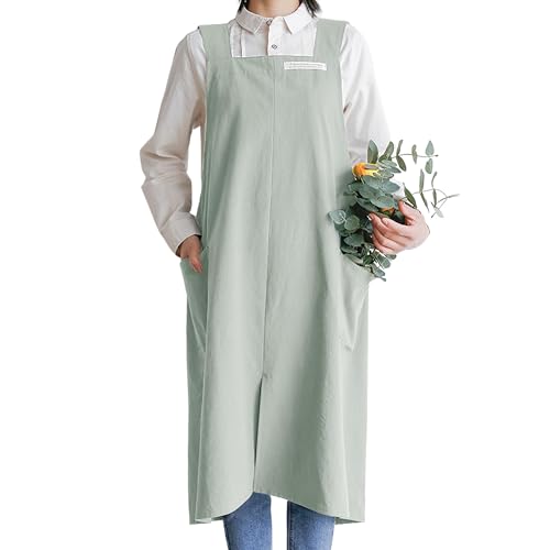 Cotton Aprons for Women (Light Green)