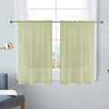 Basic Rod Pocket Sheer Voile Window Curtain Panels Sage Green 1 Pair 2 Panels 26 Width 30 Inch Long for Kitchen Bedroom Children Living Room Yard（Sage Green (Sage Green / 26"W x 30"L (Pack of 2))