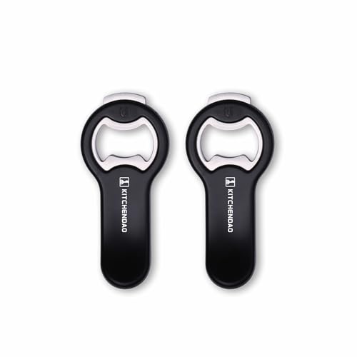 2 in 1 Magnetic Beer Bottle Opener for Fridge and RV with Cap Catcher (2 Pack)