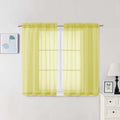Lemon Sheer Curtains 45 Inch Long 2 Panels (Lemon / 42"W x 45"L (Pack of 2))