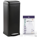Betty 8 Gal Step Trash Can Soft (Black)