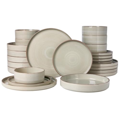 Stellar 24 Piece Dinnerware Set with Pasta Bowls (Matcha Green / Service for 6 (Include Pasta Bowls))