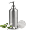 Stripe Design Dish Soap Dispenser with Stickers (Silver Stripes)
