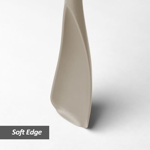 Silicone Cooking Spoon Spatula For Non (Khaki_2-PCS)