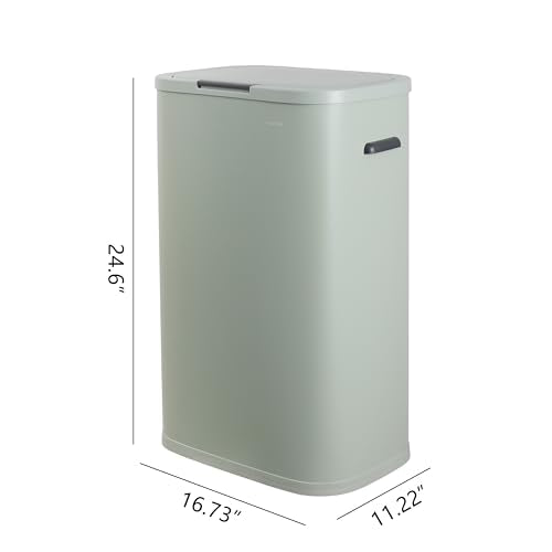 Tammi 14.5 Gal Slim Push Button Trash Can (Pistachio Gelato)
