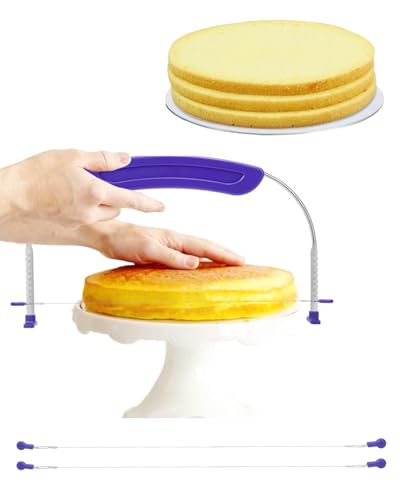 1PACK Purple Cake Cutter Slicer Leveler with 2 Extra Wires (Purple 1-Wire & 2-Wire)