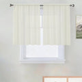 Sheer Voile Curtains for Living Room 36 Inch Long 2 Panels (Ivory / 52"W x 36"L (Pack of 2))