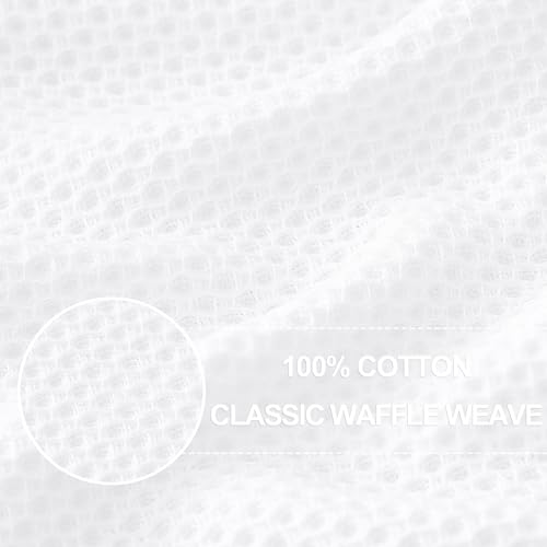 100% Cotton Waffle Weave Kitchen Dish Cloths 8 (White / 12 X 12 - 8 Pack)