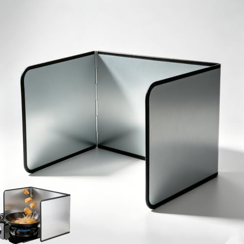 3 Sided Stainless Steel Grease Splatter Guard for Frying Pan