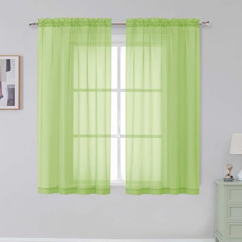 Lime Sheer Curtains 84 Inches Long (Lime / 42"W x 84"L (Pack of 2))