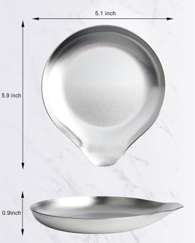 Stainless Steel Spoon Rest (1.Round-Silver)