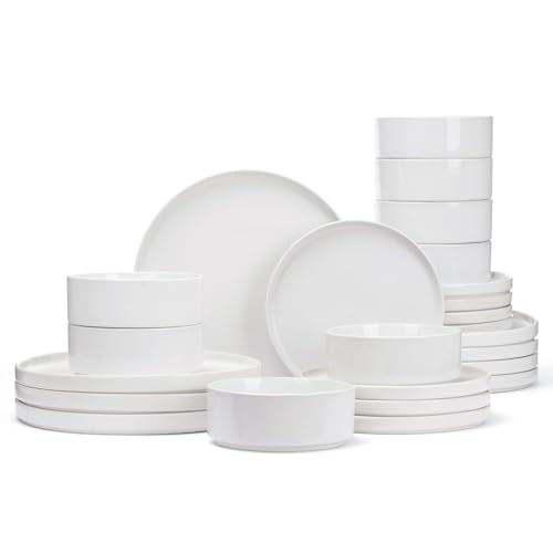 Nebula Plates and Bowls (White / Service for 8 (Standard Dinner Set))