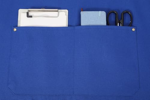 Chef Aprons for Women Men with Oversized Pockets (Royal Blue)