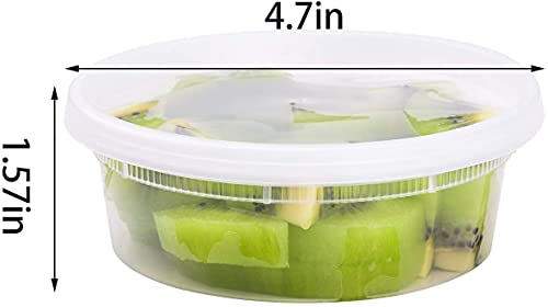 8oz 40 Sets Plastic Containers with Airtight Lids (8oz-40sets)