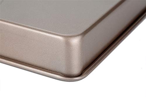 11 Inch Baking Sheets Pan Nonstick Set of 2 (11 X 9 X 2 inch / Champagne Gold)
