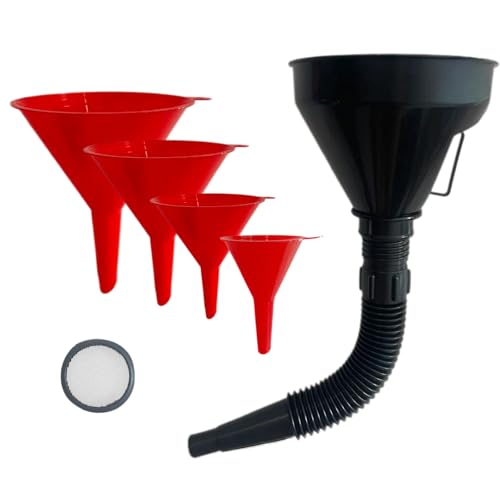 5 Pcs Plastic Oil Funnels for Automotive Use Set
