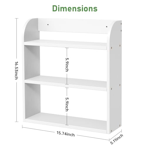 3 Tier Bamboo Spice Rack (White / 3 Tier)
