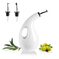 Sweejar Ceramic Olive Oil Dispenser Bottle (White / 24 Oz(Hollowed))