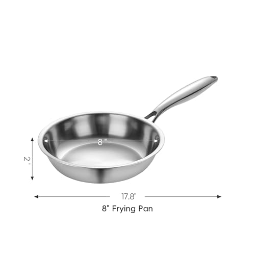 Tri ply Stainless Steel Frying Pan (Frying Pan / 8" Pan)