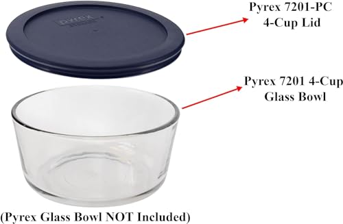 7201-PC (4-Cup) Blue Food Storage Lid (4-Pack) - Made in USA (Dark Blue)