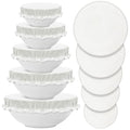 10 Pcs Reusable Bowl Covers in 5 Size (White / Ivory Style)