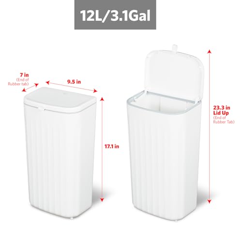 Roomate Under Counter Waste Bin (White Plastic / 12 L)