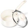 Nonstick Saucepan with Lid (White / 1QT)