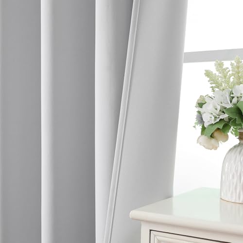 Custom Blackout Curtains for Bedroom Living Room (Greywish White / Customsize)