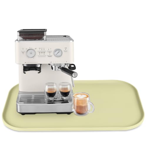 Silicone Coffee Maker Mat with Lip for Countertops (Sage Green / 24'' x 16'')