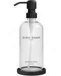 Glass Dish Soap Dispenser for Kitchen Sink by Brighter Barns (Clear D)