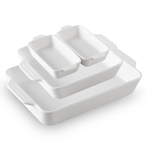 Sweejar Ceramic Bakeware Set of 4 (White / Baking dish)