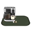Silicone Coffee Maker Mat with Lip for Countertops (Dark Olive / 24'' x 16'')