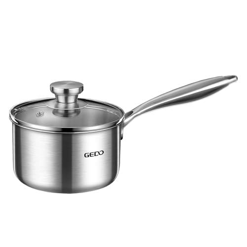 Food Grade 316L Stainless Steel Sauce Pan with Glass Lid