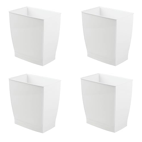 Small Plastic Bathroom Trash Can (White / Pack of 4)