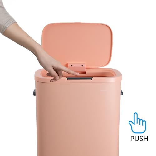 Tammi 14.5 Gal Slim Push Button Trash Can (Flamingo Pink)