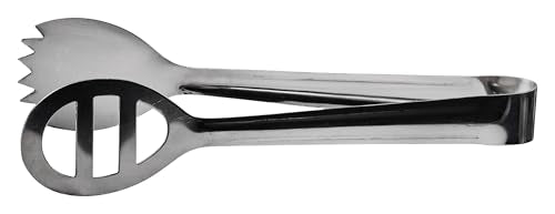 7 3/4" Heavy-Duty Oval Salad Tongs (7-3/4" / Salad / Stainless Steel)