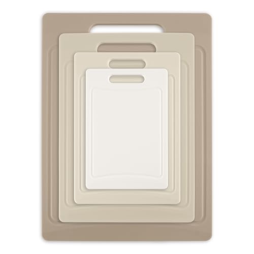 Non Slip Cutting Board Set (4 Cutting Boards / Brown)