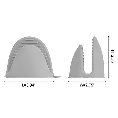 4PCS Heat Resistant Silicone Oven Mitts & Potholders (Black and Gray)