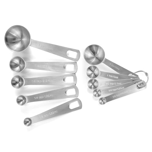 10 Piece Stainless Steel Measuring Cups and Spoons Set (Measuring Cups & Spoons Set)