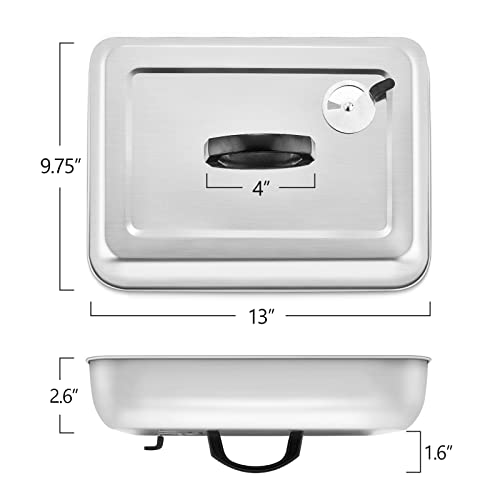 Melting Dome 13.3" X 9.8" Stainless Steel Basting Steam Cover (1 x Melting dome with vent)