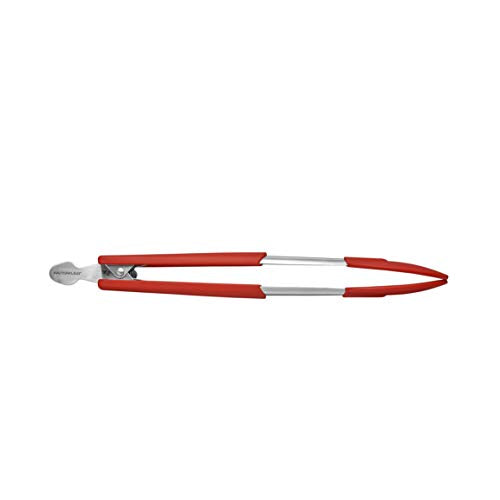 Lil' Huggers Dishwasher Safe Lazy Locking Cooking Tongs (Red)