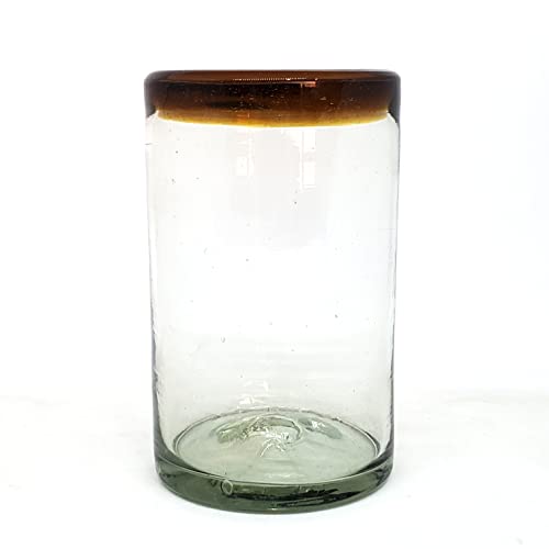 Amber Rim 120 oz Pitcher and 6 Drinking Glasses set (Pitcher & 6 Glasses)