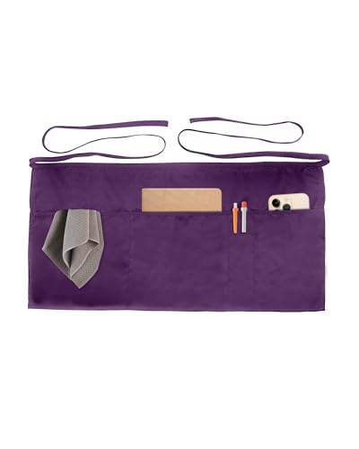 Server Aprons with 4 Pockets (1 Pack Server Apron-purple)