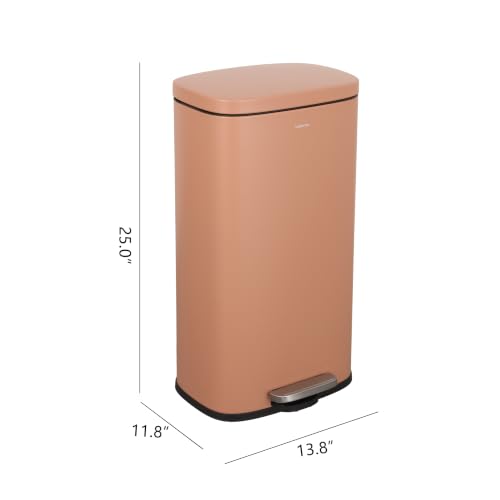Curtis 8 Gal Step Trash Can Soft Close 25" (Clay Rose)