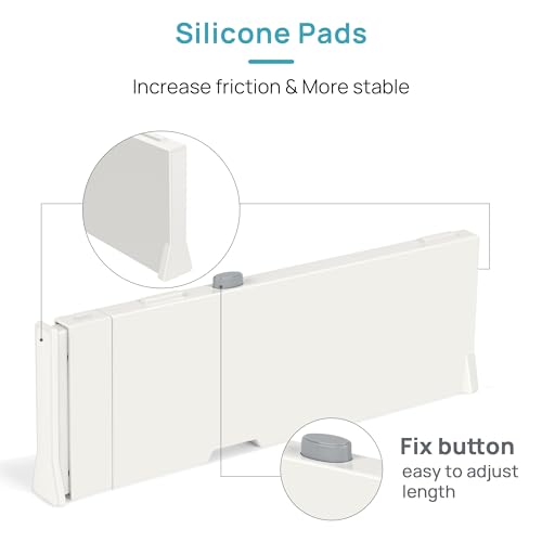 4" High Drawer Dividers for Clothes (White)