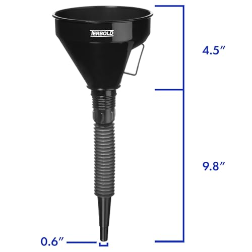 Automotive Flex Funnel with Hose & Mesh Filter (Black & Blue)