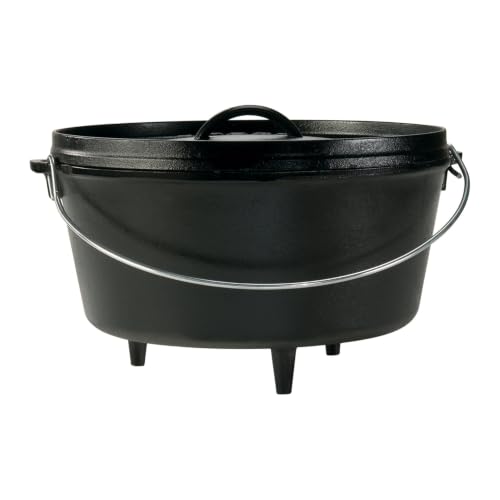 Pre Seasoned Cast Iron Deep Camp Dutch Oven with Lid (8 Quart / Oven)